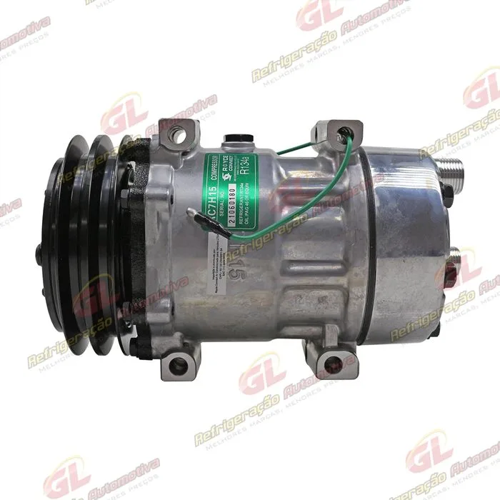 Compressor Modelo AA7H15AA Parafuso Passante Descarga e Sucção Traseira O´ring - 24 Volts Polia 2A 132mm