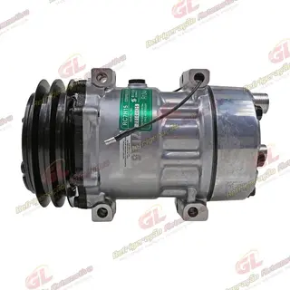 Compressor Modelo 7H15 Caminhão Kalmar Parafuso Passante Descarga e Sucção Traseira O´ring - 12 Volts Polia 2A 132mm