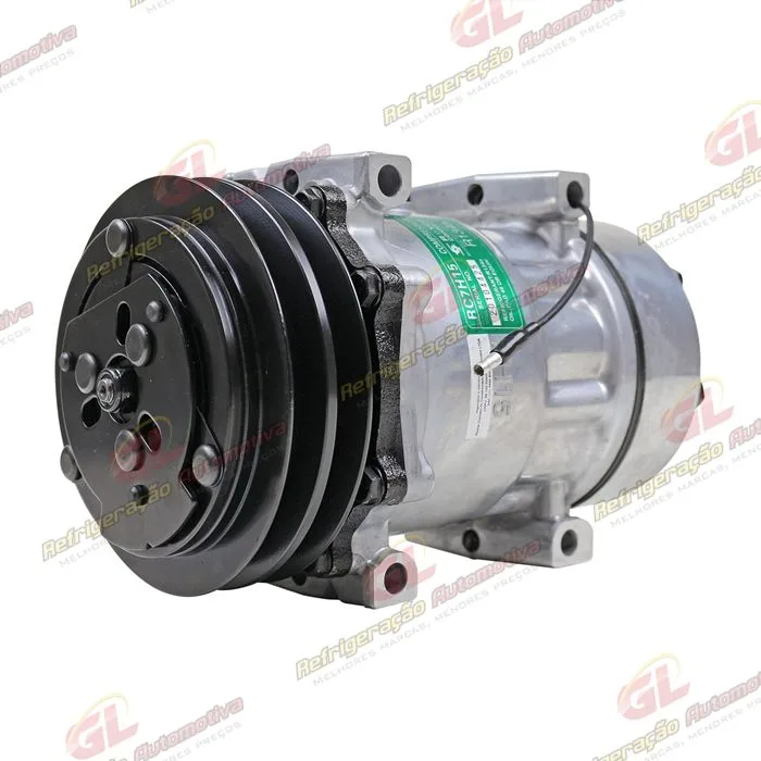 Compressor Modelo 7H15 Caminhão Kalmar Parafuso Passante Descarga e Sucção Traseira O´ring - 12 Volts Polia 2A 132mm — foto 2