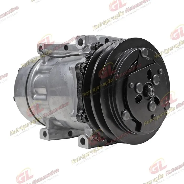 Compressor Modelo 7H15 Caminhão Kalmar Parafuso Passante Descarga e Sucção Traseira O´ring - 12 Volts Polia 2A 132mm — foto 4