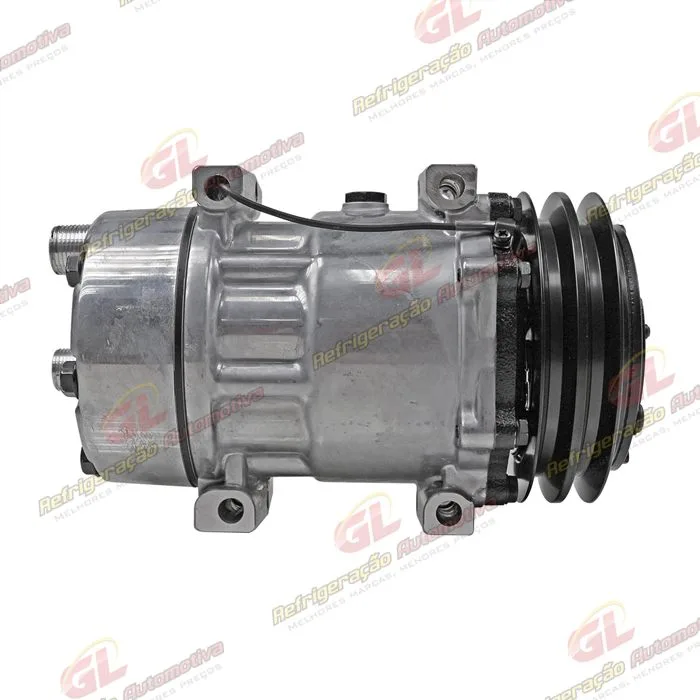 Compressor Modelo 7H15 Caminhão Kalmar Parafuso Passante Descarga e Sucção Traseira O´ring - 12 Volts Polia 2A 132mm — foto 5