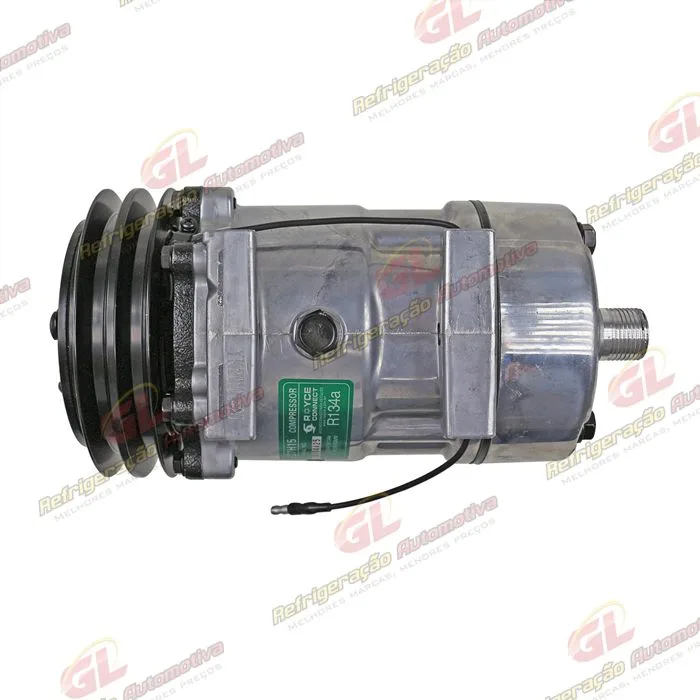 Compressor Modelo 7H15 Caminhão Kalmar Parafuso Passante Descarga e Sucção Traseira O´ring - 12 Volts Polia 2A 132mm — foto 8