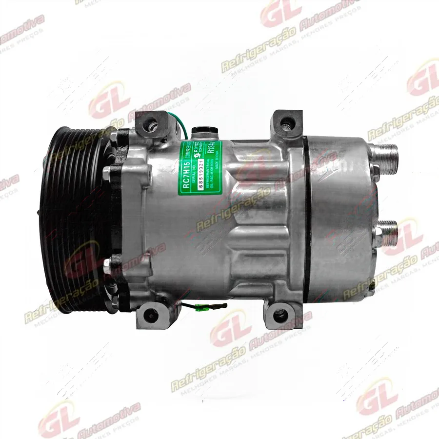 Compressor Modelo AA7H15AA Parafuso Passante Descarga e Sucção Traseira O´ring - 24 Volts Polia 8pk 136mm