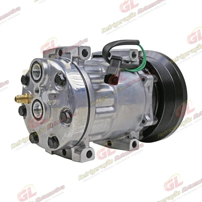 Compressor AB7H15AB 4769 Máquina Caterpillar D4E Parafuso Passante Saída p/ Pressostato - 24 Volts Polia 8pk 153mm OEM: 163-0872/ 394-9671/ 464-9988/ 277-7245 — foto 6