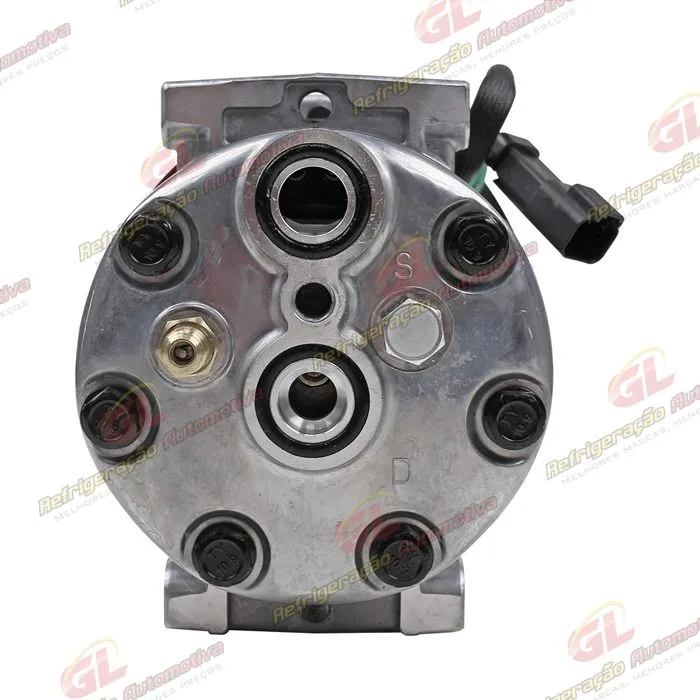 Compressor AB7H15AB 4769 Máquina Caterpillar D4E Parafuso Passante Saída p/ Pressostato - 24 Volts Polia 8pk 153mm OEM: 163-0872/ 394-9671/ 464-9988/ 277-7245 — foto 7
