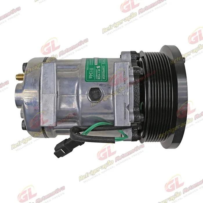 Compressor AB7H15AB 4769 Máquina Caterpillar D4E Parafuso Passante Saída p/ Pressostato - 24 Volts Polia 8pk 153mm OEM: 163-0872/ 394-9671/ 464-9988/ 277-7245 — foto 8