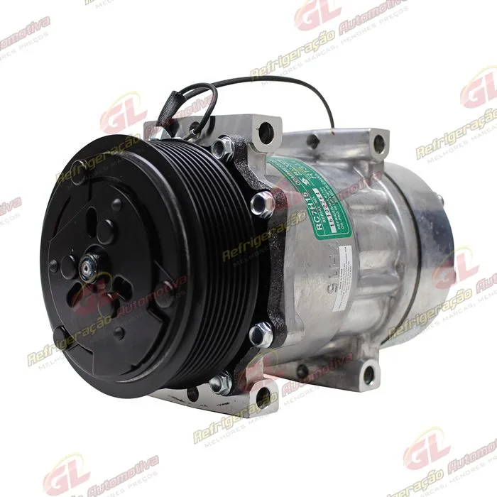 Compressor AA7H15AA Máquina Case Descarga e Sucção Saída Traseira O'ring - 12 Volts Polia 8pk 115mm — foto 2
