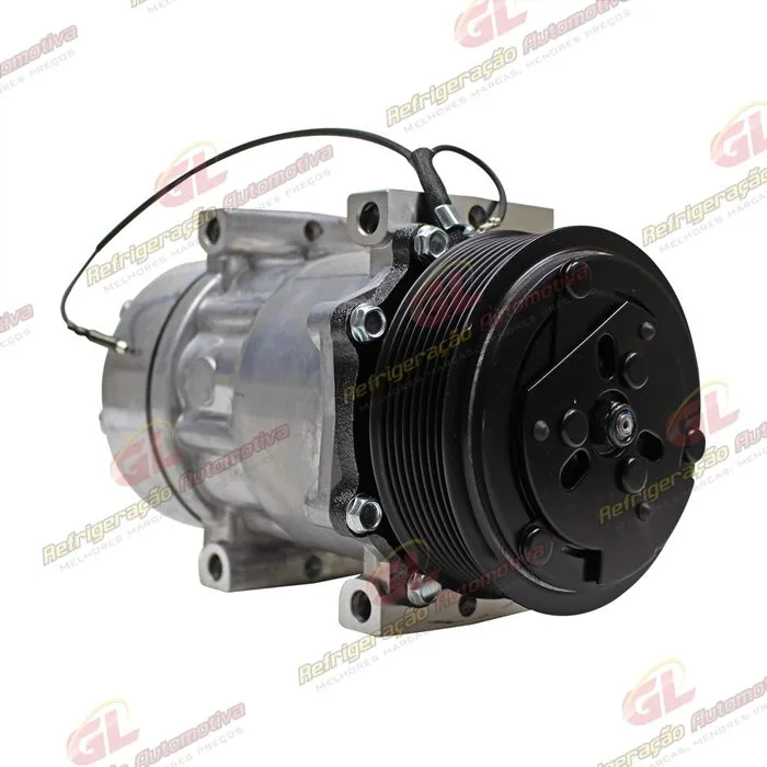 Compressor AA7H15AA Máquina Case Descarga e Sucção Saída Traseira O'ring - 12 Volts Polia 8pk 115mm — foto 4