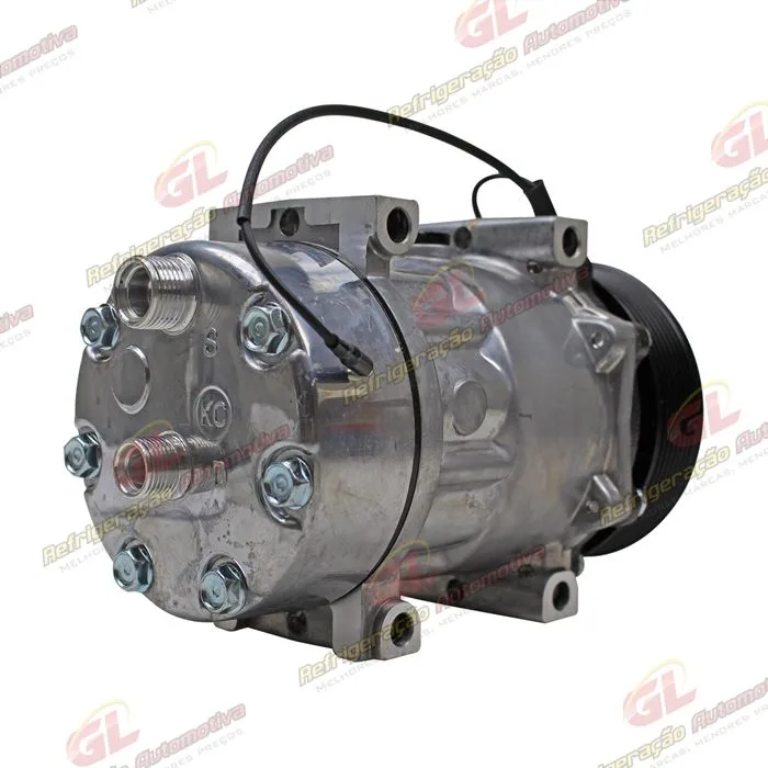 Compressor AA7H15AA Máquina Case Descarga e Sucção Saída Traseira O'ring - 12 Volts Polia 8pk 115mm — foto 6