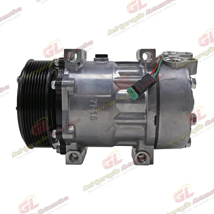 Compressor Modelo AA7H15AA 8290 Caminhão Scania Tração 8x4 2008 Até 2011 Série 5 PGR - 24 Volts Polia 8pk 120mm OEM: 1888033/ 1853081