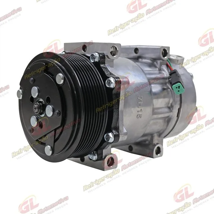 Compressor Modelo AA7H15AA 8290 Caminhão Scania Tração 8x4 2008 Até 2011 Série 5 PGR - 24 Volts Polia 8pk 120mm OEM: 1888033/ 1853081 — foto 2