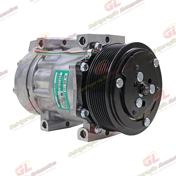 Compressor Modelo AA7H15AA 8290 Caminhão Scania Tração 8x4 2008 Até 2011 Série 5 PGR - 24 Volts Polia 8pk 120mm OEM: 1888033/ 1853081 — foto 3