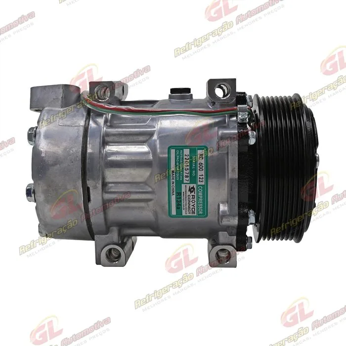 Compressor Modelo AA7H15AA 8290 Caminhão Scania Tração 8x4 2008 Até 2011 Série 5 PGR - 24 Volts Polia 8pk 120mm OEM: 1888033/ 1853081 — foto 4