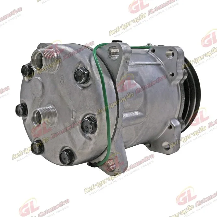 Compressor SANDEN Original 175cc 4742 AA7H15AA 8 Orelhas Descarga e Sucção Traseira O´ring - 24 Volts Polia 2A 125mm — foto 6