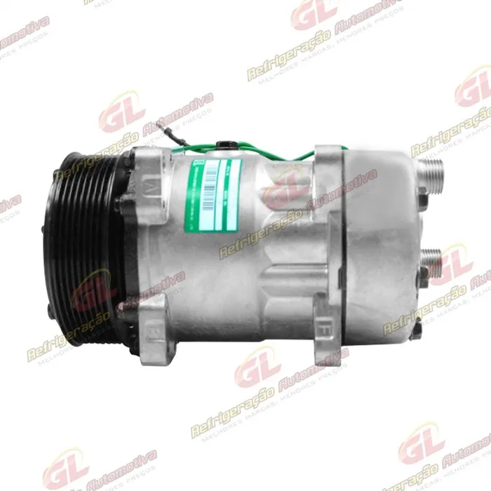 Compressor SANDEN 4765 AA7H15AA 8 Orelhas Descarga e Sucção Traseira O´ring - 24 Volts Polia 8pk 120 mm