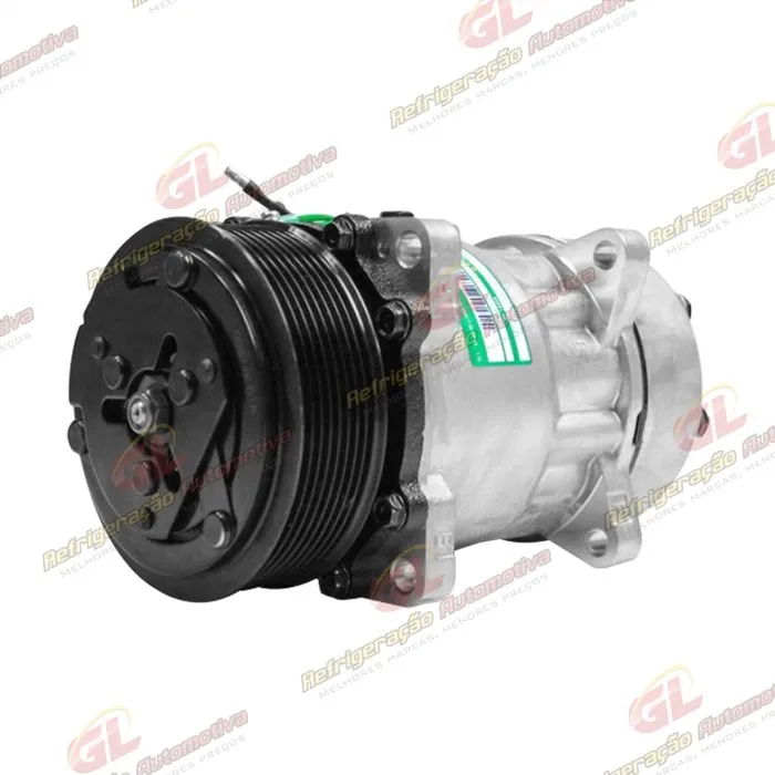 Compressor SANDEN 4765 AA7H15AA 8 Orelhas Descarga e Sucção Traseira O´ring - 24 Volts Polia 8pk 120 mm — foto 2