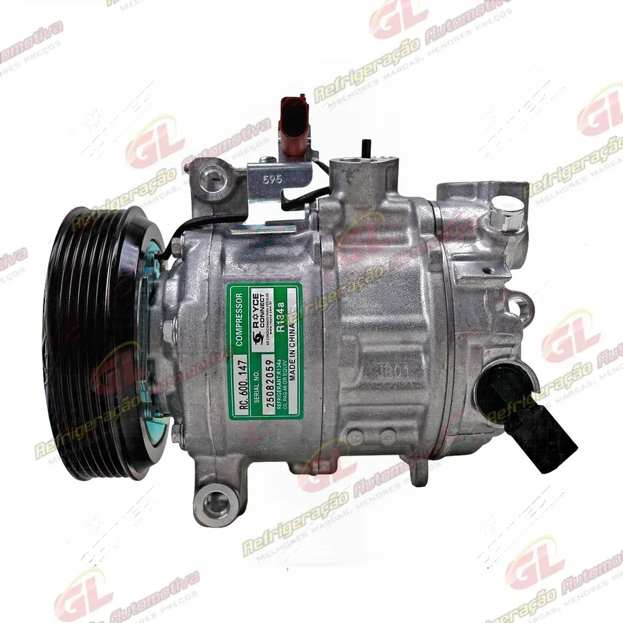 Compressor Modelo 6SAS14C Denso Audi A4/ A5/ A6/ Q5/ Q7/ Q8 2020 Até 2023 - 12 Volts Polia 6pk OEM: 8W0816803L / GE447140-6577