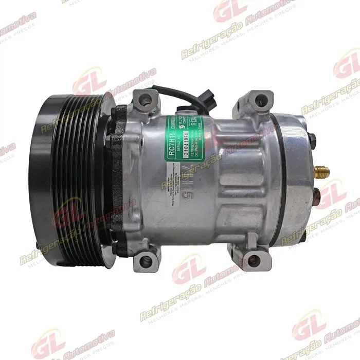 Compressor AA7H15AA Máquina Caterpillar 994/ 793D/ 16M - 24 Volts Polia 8pk 153mm Saída p/Pressostato - OEM: 183-5106/ 501-1179
