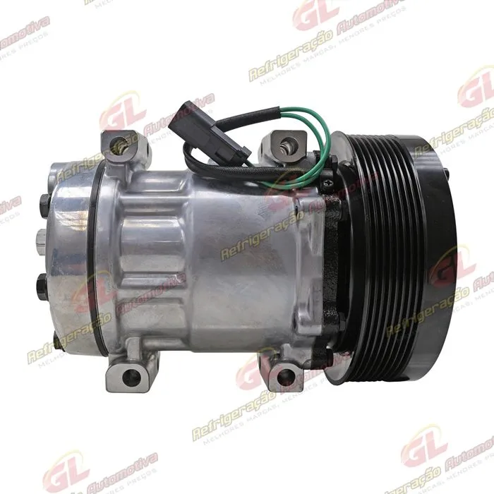 Compressor AA7H15AA Máquina Caterpillar 994/ 793D/ 16M - 24 Volts Polia 8pk 153mm Saída p/Pressostato - OEM: 183-5106/ 501-1179 — foto 4