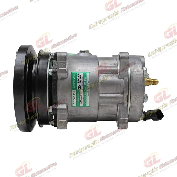 Compressor AA7H15AA Máquina Case/ Caterpillar D10R/ D10T/ D6T/ D6R/ 938G Saída p/Pressostato - 24 Volts Polia Canal 1A 150mm OEM: 106-5122/ 16E-1906/ 509-5883