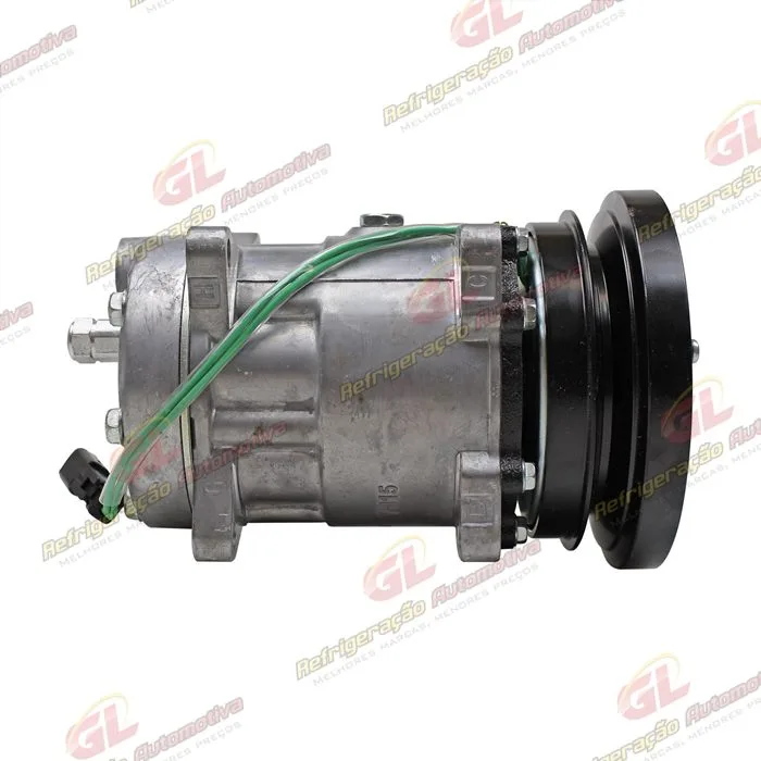 Compressor AA7H15AA Máquina Case/ Caterpillar D10R/ D10T/ D6T/ D6R/ 938G Saída p/Pressostato - 24 Volts Polia Canal 1A 150mm OEM: 106-5122/ 16E-1906/ 509-5883 — foto 5