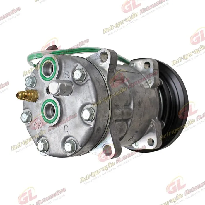 Compressor AA7H15AA Máquina Case/ Caterpillar D10R/ D10T/ D6T/ D6R/ 938G Saída p/Pressostato - 24 Volts Polia Canal 1A 150mm OEM: 106-5122/ 16E-1906/ 509-5883 — foto 6