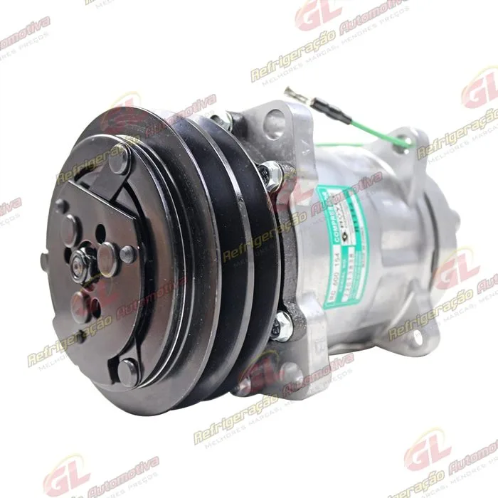 Compressor Modelo 7H15 Máquina Volvo 8 Orelhas Saida Traseira - 24 Volts Polia 2A 132mm OEM: 11412632/ VOE15082742/ 11104419 — foto 2