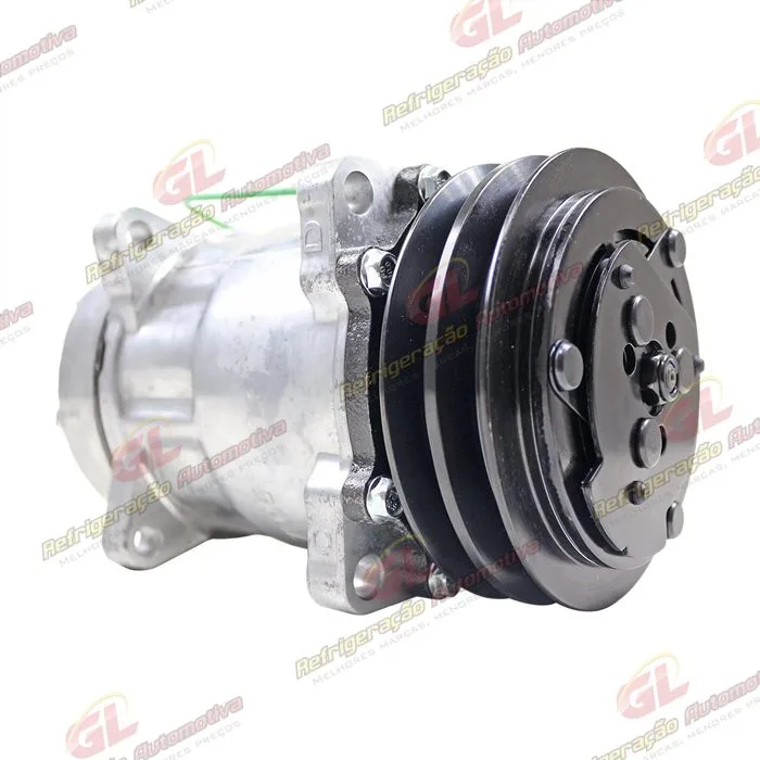 Compressor Modelo 7H15 Máquina Volvo 8 Orelhas Saida Traseira - 24 Volts Polia 2A 132mm OEM: 11412632/ VOE15082742/ 11104419 — foto 3