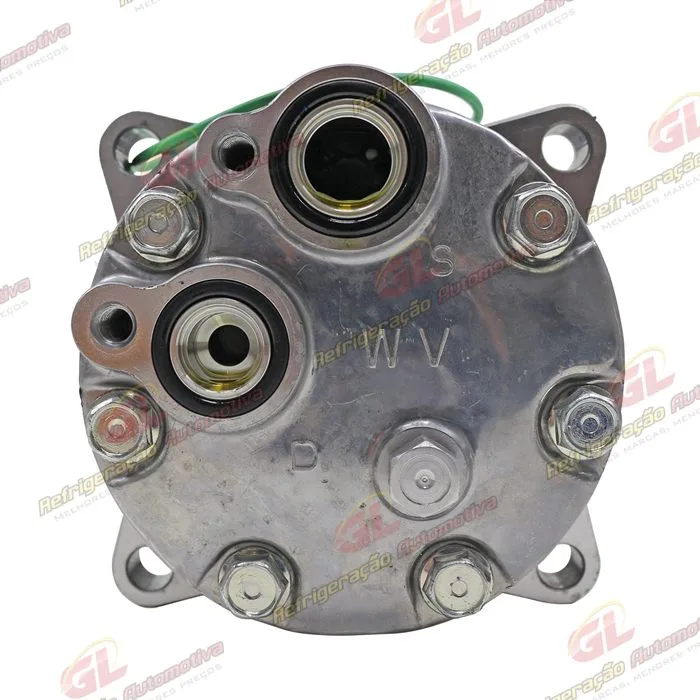 Compressor Modelo 7H15 Máquina Volvo 8 Orelhas Saida Traseira - 24 Volts Polia 2A 132mm OEM: 11412632/ VOE15082742/ 11104419 — foto 4