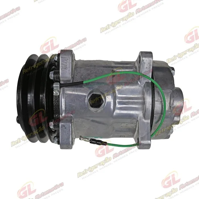 Compressor Modelo 7H15 Máquina Volvo 8 Orelhas Saida Traseira - 24 Volts Polia 2A 132mm OEM: 11412632/ VOE15082742/ 11104419 — foto 5