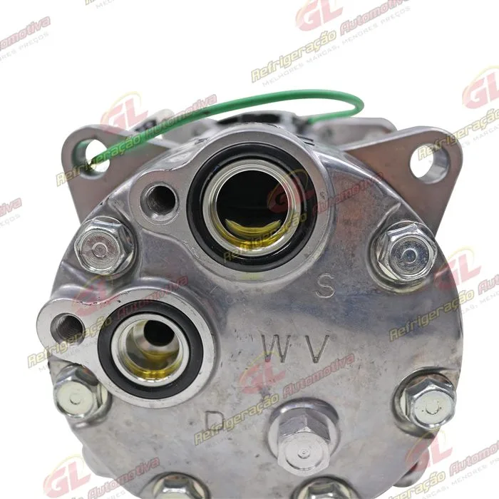 Compressor Modelo 7H15 Máquina Volvo 8 Orelhas Saida Traseira - 24 Volts Polia 2A 132mm OEM: 11412632/ VOE15082742/ 11104419 — foto 6