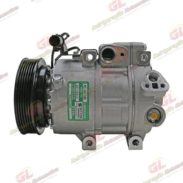 Compressor Modelo Halla Hyundai Vera Cruz 3.0 V6/ Santa Fé 2.7 12 Válvulas/ Azera/ Kia Sorento 2007 Até 2009 - 12 Volts Polia 6pk 124mm