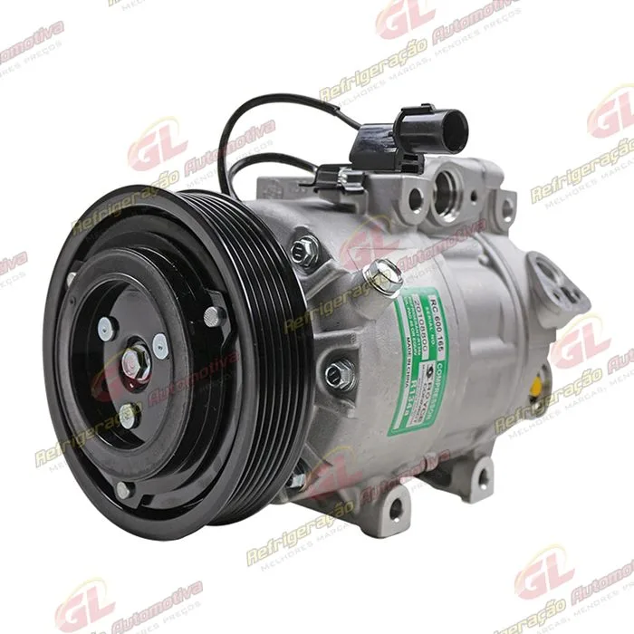 Compressor Modelo Halla Hyundai Vera Cruz 3.0 V6/ Santa Fé 2.7 12 Válvulas/ Azera/ Kia Sorento 2007 Até 2009 - 12 Volts Polia 6pk 124mm — foto 2