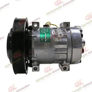 Compressor AB7H15AB 4116U Caminhão Volvo FM/ FMX / FH 2008 Até 2019 - 24 Volts Polia 8pk 174mm OEM: 20587125/ 85000458/ 84094705/ 85000458
