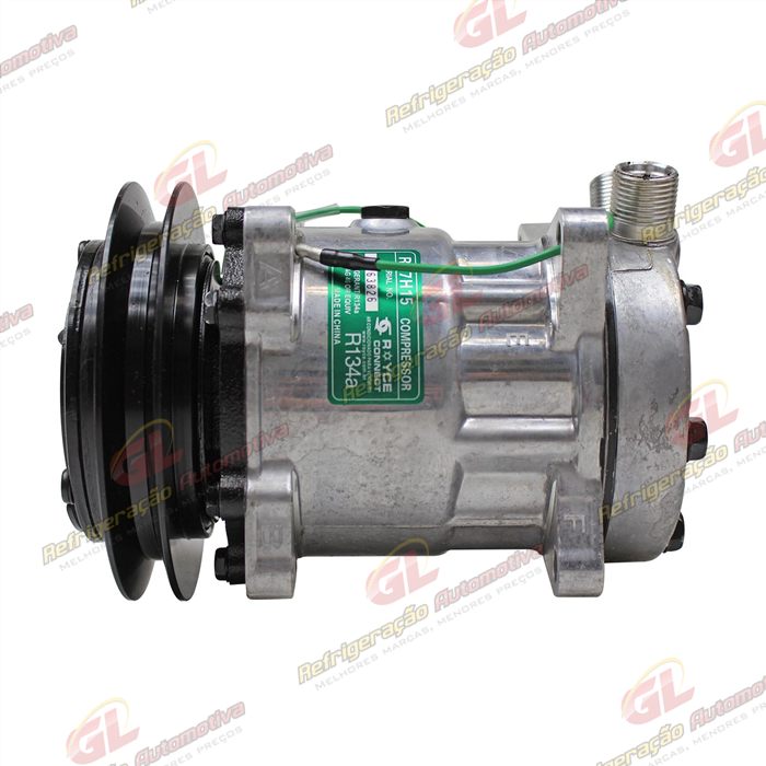 Compressor Modelo AA7H15AA 4745 Máquina Colheitadeira Case 7000, 7700 / Máquina Florestal John Deere 2154D - 24 Volts Polia 1B 146mm OEM: 00181083/ FF200866