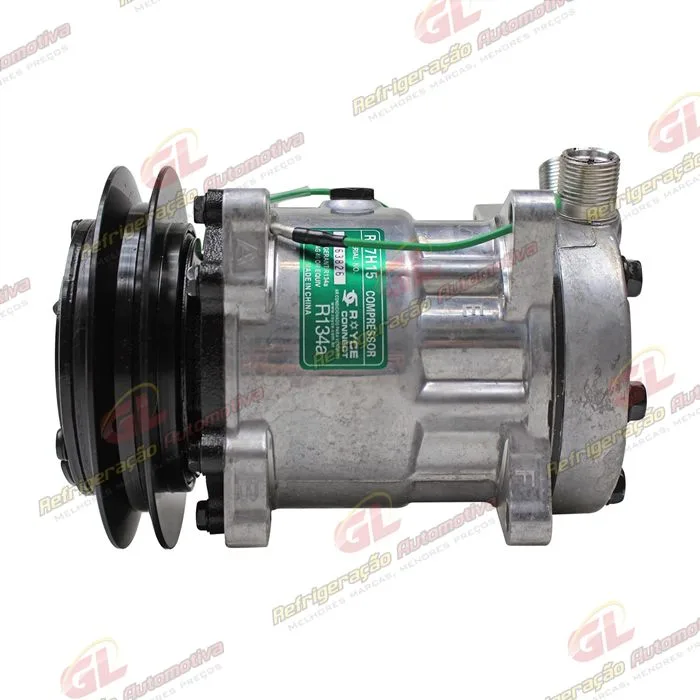 Compressor Modelo AA7H15AA 4745 Máquina Colheitadeira Case 7000, 7700 / Máquina Florestal John Deere 2154D - 24 Volts Polia 1B 146mm OEM: 00181083/ FF200866