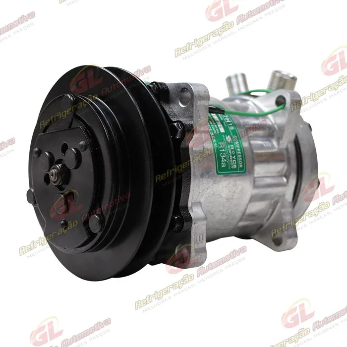 Compressor Modelo AA7H15AA 4745 Máquina Colheitadeira Case 7000, 7700 / Máquina Florestal John Deere 2154D - 24 Volts Polia 1B 146mm OEM: 00181083/ FF200866 — foto 2