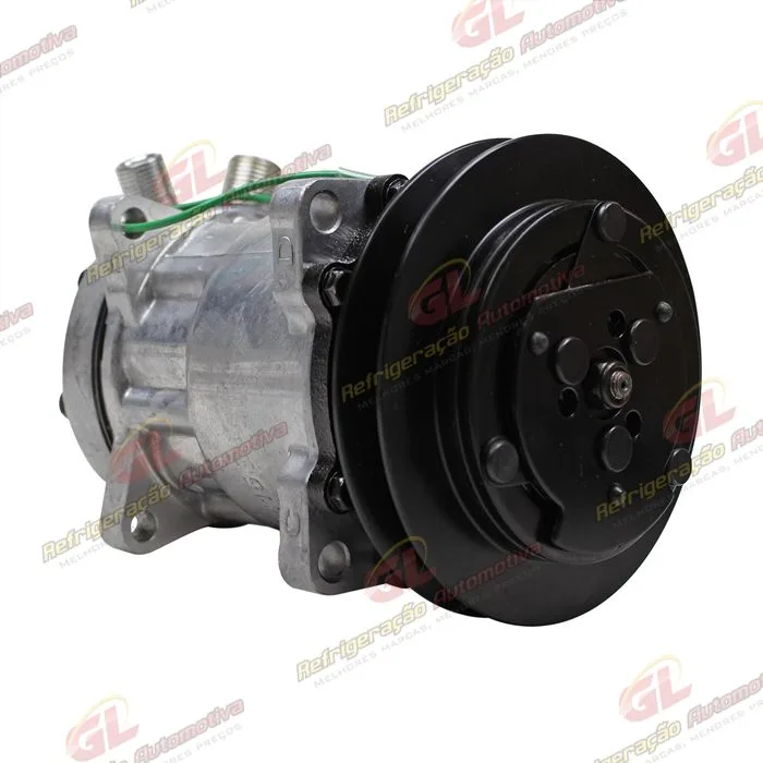 Compressor Modelo AA7H15AA 4745 Máquina Colheitadeira Case 7000, 7700 / Máquina Florestal John Deere 2154D - 24 Volts Polia 1B 146mm OEM: 00181083/ FF200866 — foto 4