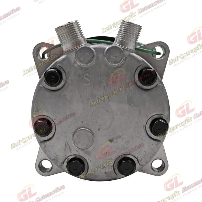 Compressor Modelo AA7H15AA 4745 Máquina Colheitadeira Case 7000, 7700 / Máquina Florestal John Deere 2154D - 24 Volts Polia 1B 146mm OEM: 00181083/ FF200866 — foto 7