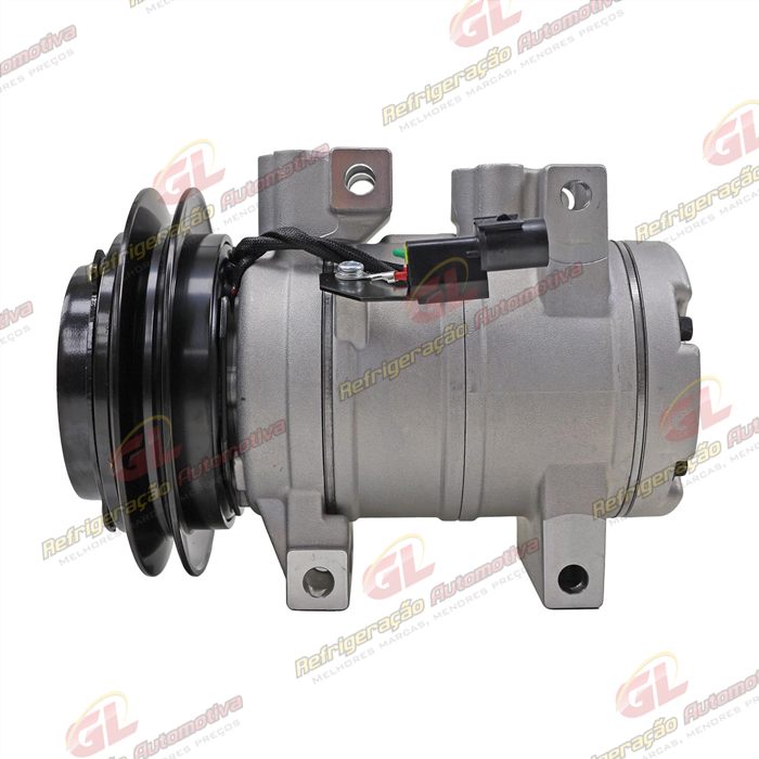 Compressor Modelo HHI Modine Máquina Escavadeira Chinesa/ Retroescavadeira Hyundai 140/ Motoniveladora Komatsu 555 - 24 Volts Polia 1A 135mm OEM: 11N690040