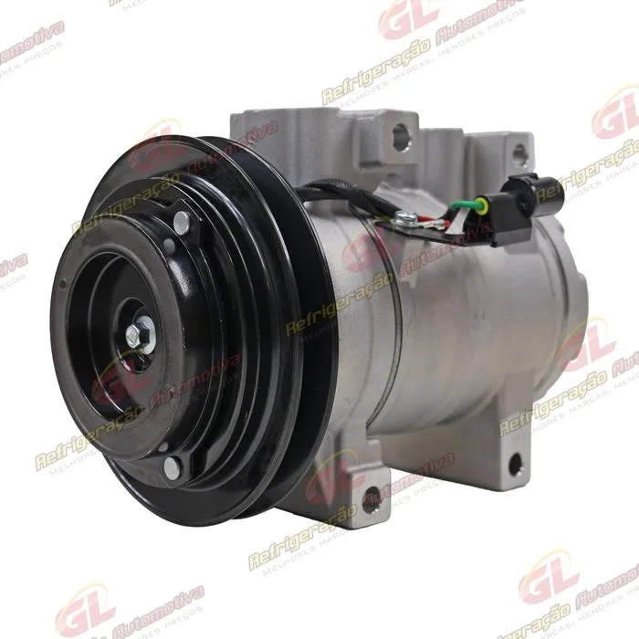 Compressor Modelo HHI Modine Máquina Escavadeira Chinesa/ Retroescavadeira Hyundai 140/ Motoniveladora Komatsu 555 - 24 Volts Polia 1A 135mm OEM: 11N690040 — foto 2