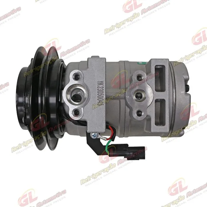 Compressor Modelo HHI Modine Máquina Escavadeira Chinesa/ Retroescavadeira Hyundai 140/ Motoniveladora Komatsu 555 - 24 Volts Polia 1A 135mm OEM: 11N690040 — foto 6