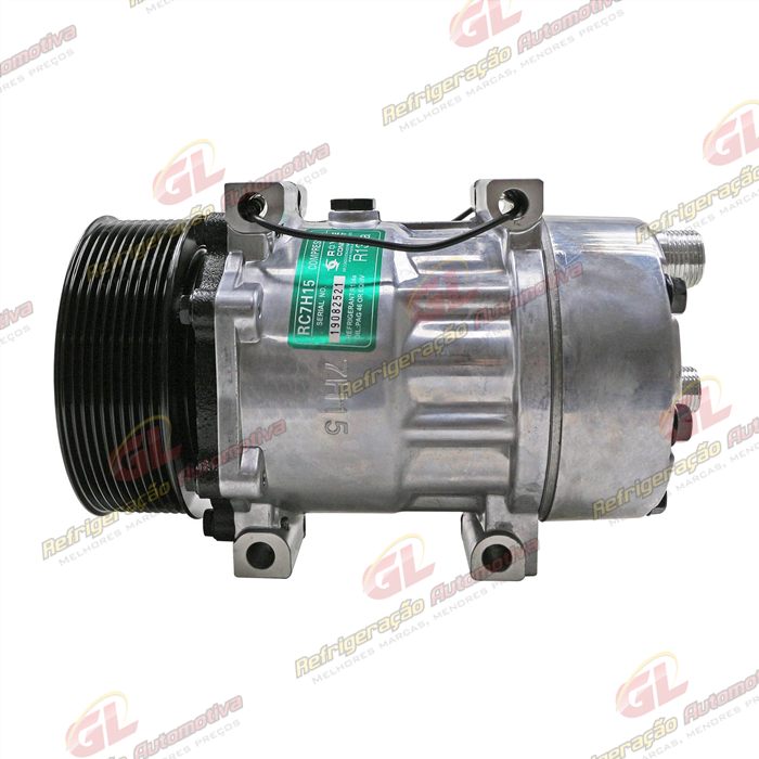 Compressor 7H15 Máquina New Holland P7040/ Trator Case Puma 205 Saída Traseira - 12 Volts Polia 10pk 119mm