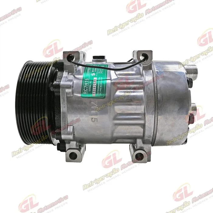Compressor 7H15 Máquina New Holland P7040/ Trator Case Puma 205 Saída Traseira - 12 Volts Polia 10pk 119mm