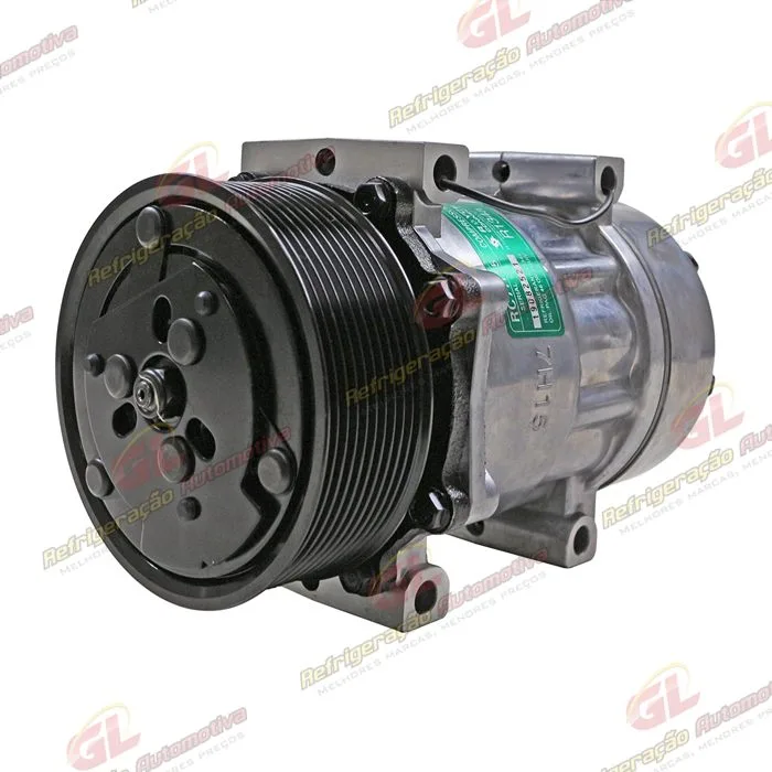 Compressor 7H15 Máquina New Holland P7040/ Trator Case Puma 205 Saída Traseira - 12 Volts Polia 10pk 119mm — foto 2
