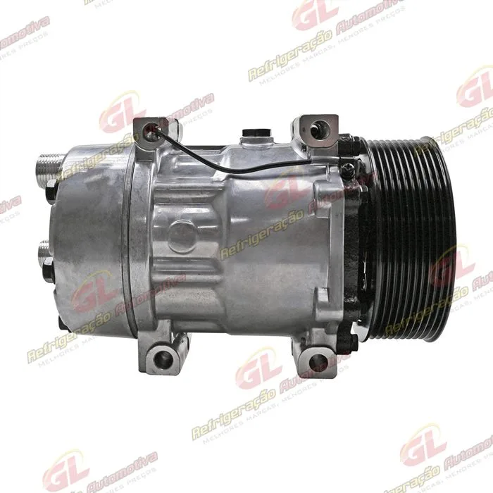 Compressor 7H15 Máquina New Holland P7040/ Trator Case Puma 205 Saída Traseira - 12 Volts Polia 10pk 119mm — foto 5