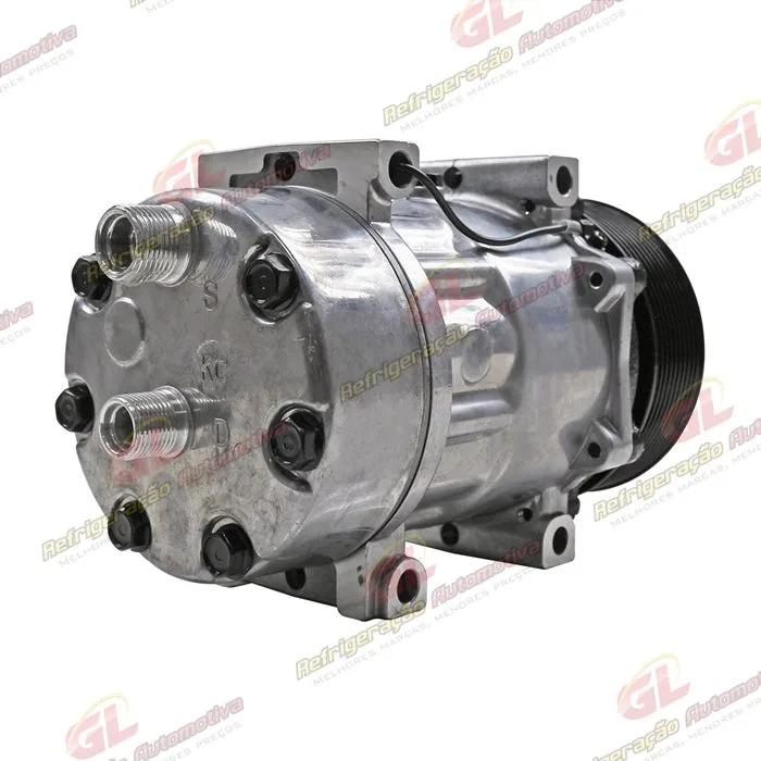Compressor 7H15 Máquina New Holland P7040/ Trator Case Puma 205 Saída Traseira - 12 Volts Polia 10pk 119mm — foto 6