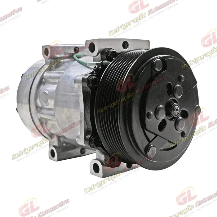 Compressor Modelo AA7H15AA Máquina Case Descarga e Sucção Saida Traseira O'ring - 24 Volts Polia 8pk 115mm — foto 4