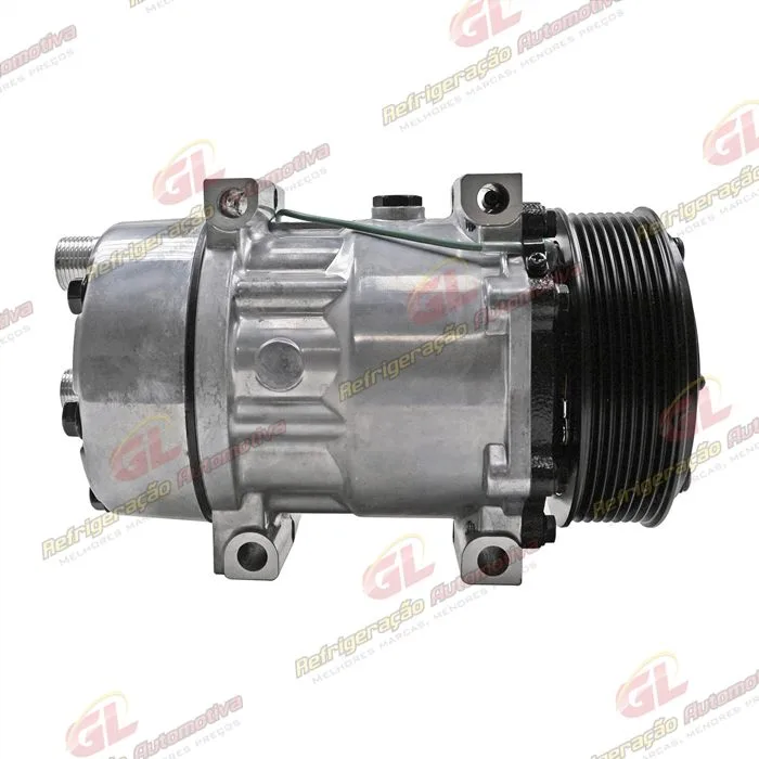 Compressor Modelo AA7H15AA Máquina Case Descarga e Sucção Saida Traseira O'ring - 24 Volts Polia 8pk 115mm — foto 5