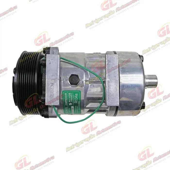 Compressor Modelo AA7H15AA Máquina Case Descarga e Sucção Saida Traseira O'ring - 24 Volts Polia 8pk 115mm — foto 8